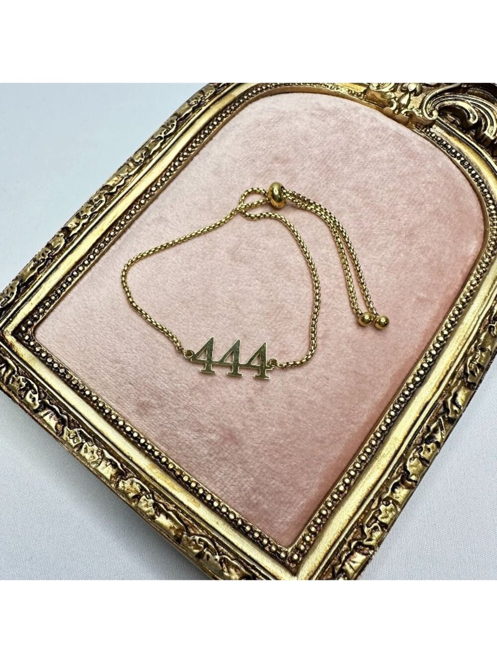 Angel Number 444 Gold Bolo Bracelet Stainless Steel 18K PVD Waterproof